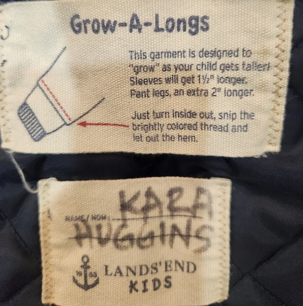 Lands End Jacket Boys Medium Blue Squall Grow-A-Long
